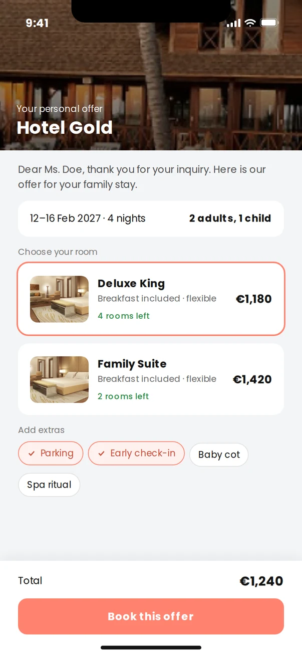 Offer with extras