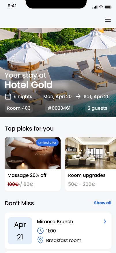 Your Stay home screen